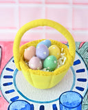 Petite Yellow Felt Easter Basket, Dragonfly Toys 