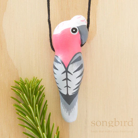 Pink Galah Whistle Necklace