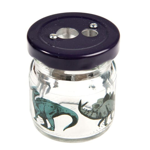 Rex London Glass Jar Pencil Sharpener – Dinosaurs