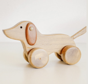 Wooden Push Along Wooden Dog, Dragonfly Toys 