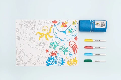 Scribble Mat Reusable Colouring Portable Mat - Under the Sea
