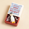 Tiny Matchbox Ceramic Penguin Token