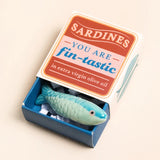 Tiny Matchbox Ceramic Sardine Token, Dragonfly Toys 