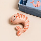 Tiny Matchbox Ceramic Shrimp Token, Dragonfly Toys 