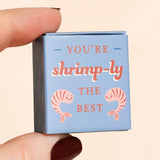 Tiny Matchbox Ceramic Shrimp Token, Dragonfly Toys 