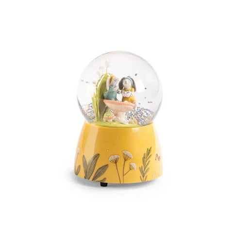 Trois Petit Lapins Musical Snow Globe by Moulin Roty, Dragonfly Toys 