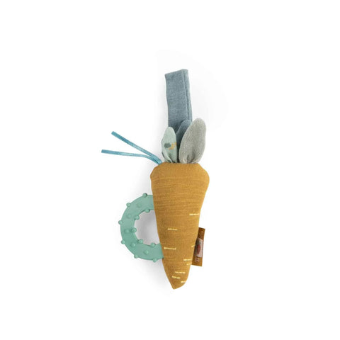 Trois Petits Lapins Carrot Teething Rattle by Moulin Roty Dragonfly Toys 