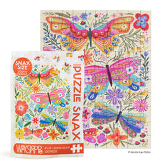 WerkShoppe Snax 100 Pc Puzzle – Butterfly Floral, Dragonfly Toys 