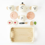Wooden Tea Set & Tray - 12 Pieces