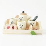 Wooden Tea Set & Tray - 12 Pieces