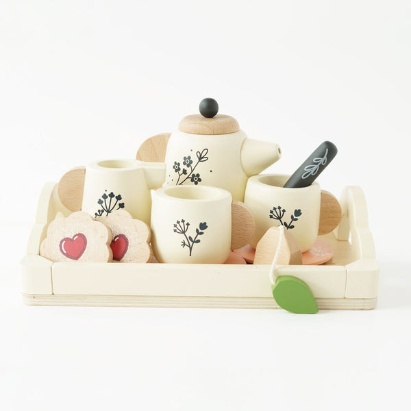 Wooden Tea Set & Tray - 12 Pieces – Dragonfly Toys