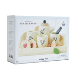 Wooden Tea Set & Tray - 12 Pieces