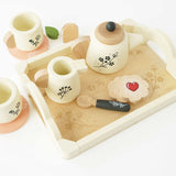 Wooden Tea Set & Tray - 12 Pieces