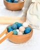 Wool Felt Balls in a Pouch - Coastal Colours
