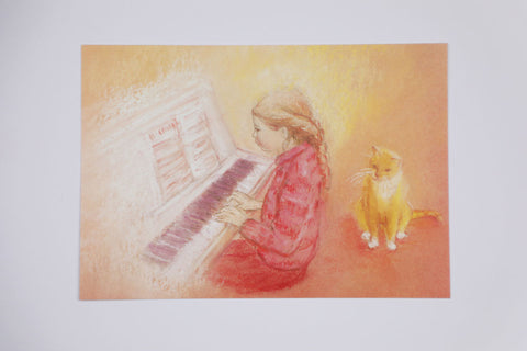 Play the Piano Postcard, Dragonfly Toys 
