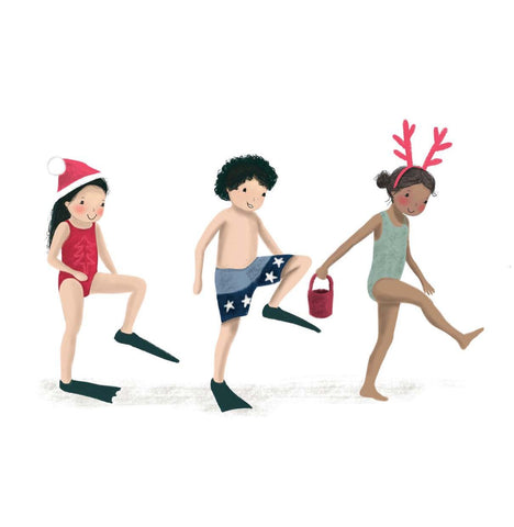 Greeting Card - Christmas Beach Day by Deb Hudson