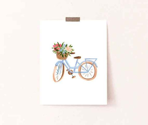 Greeting Card - Bicycle Flowers, Dragonfly Toys 