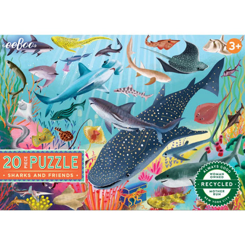 eeBoo 20 Pc Puzzle - Sharks & Friends