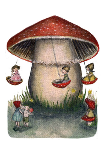 Greeting Card - Mushroom Carousel by Michelle Pleasance