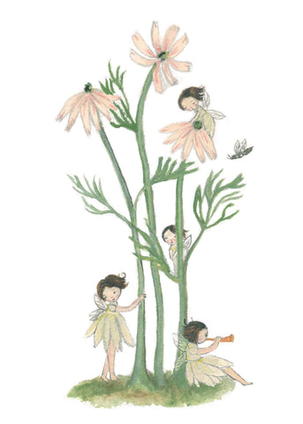 Greeting Card - Fairies, Garden by Michelle Pleasance