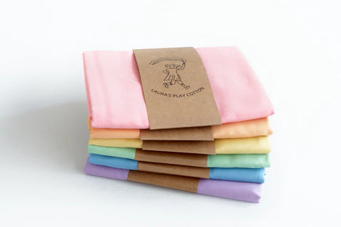 Laura’s Play Cotton Set of 6 Pastel Rainbow 50 x 50 cm