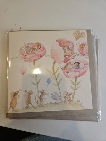 Greeting Card - Pink poppies