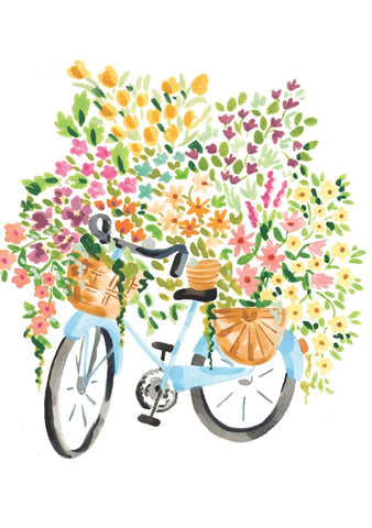 Greeting Card - Floral Bike by Sabina Fenn