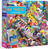 eeBoo 64 Pc Puzzle - Skateboarders