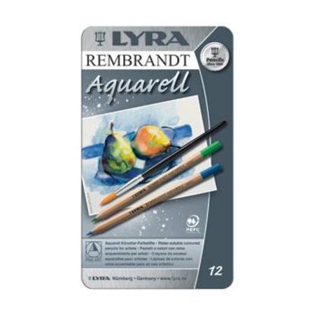 Lyra Rembrandt Aquarelle Watercolour Pencil Tin 12 Assorted