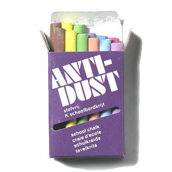 School Blackboard Chalk Antidust Set of 12, Dragonfly Toys 