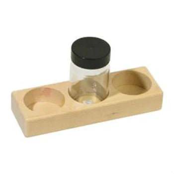 Wooden Paint Holder with Glass Jars Small