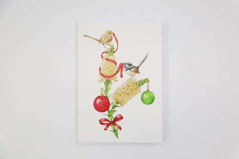 Christmas Greeting Card - Fairy-wren, Dragonfly Toys