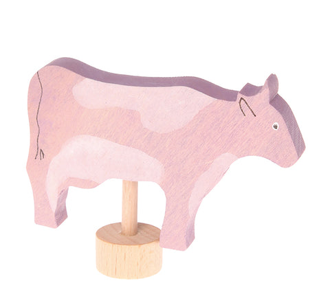 Decorative wooden cow decoration for birthday and advent rings by Grimms