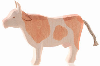 Brown Cow Standing Wooden Animals - Ostheimer, Dragonflytoys