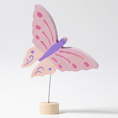Grimms Birthday and Advent Ring Decoration - Handpainted Pink Butterfly
