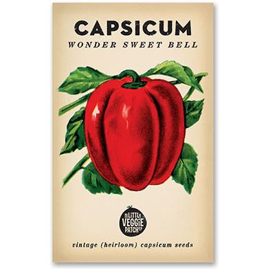Heirloom Flower Seeds - Capsicum Wonder Sweet Bell