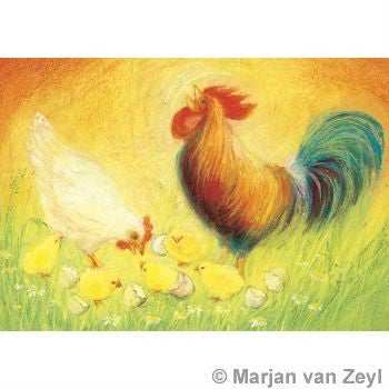 Chickens and Rooster Spring Card