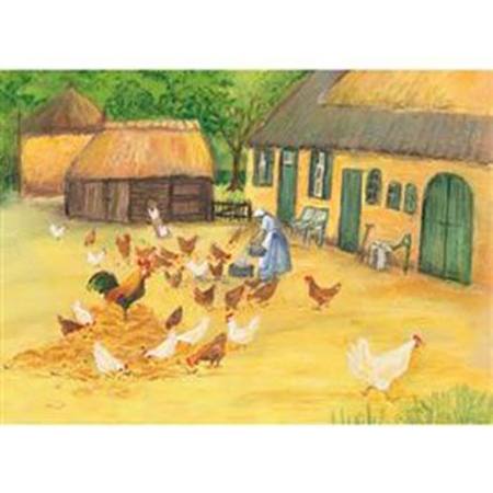 Chickens in the Yard Postcard, Dragonfly Toys 