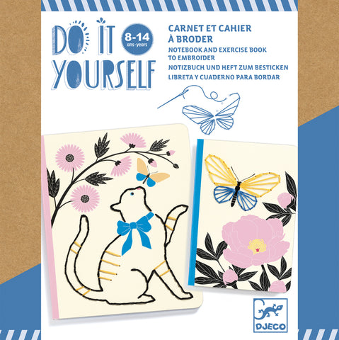 Do it Yourself Poetic Garden Notebook and Exercise Book to Embroider Kit by Djeco
