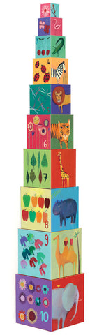 Stacking Cubes Nature Animals Blocks by Djeco Dragonfly Toys 