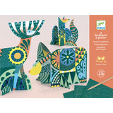 Animal Folk Sculpture Scratch Cards by Djeco, Dragonfly Toys 