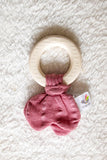 Natural Rubber Teether with Organic Pink Muslin Tie, Dragonfly Toys 