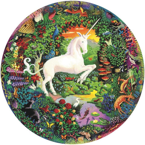 Unicorn Garden 500 Piece Round Puzzle by Eeboo