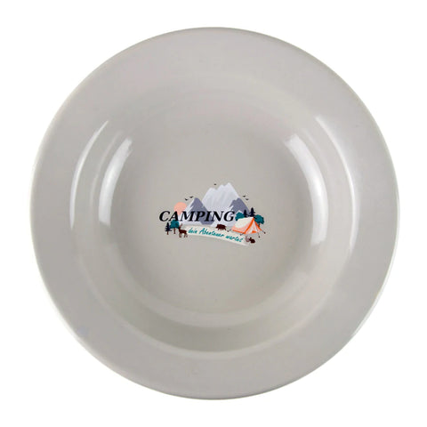 Enamel Grey Dekor Camping Plate 22cm, Dragonfly Toys 