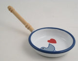 Enamel Children's Frying Pan with Heart Bird Decoration 10cm, Dragonfly Toys 
