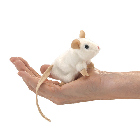 Mini White Mouse Finger Puppets
