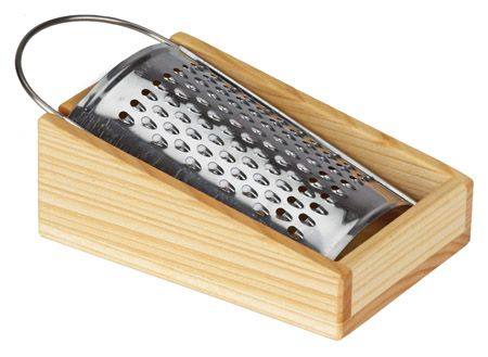 Fine Grater Stainless Steel with Wooden Tray, Dragonflytoys 