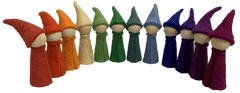 Goether Rainbow Felt Wooden Gnomes by Papoose