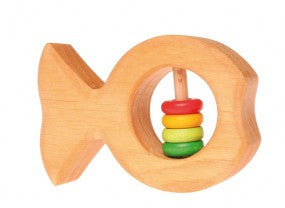 Grimm's Wooden Fish Rattle with Beads
