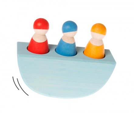Grimms Wooden Boat Peg People - Coloured